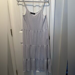 B Flawless Light Blue Spaghetti-Strap Tiered Maxi Dress